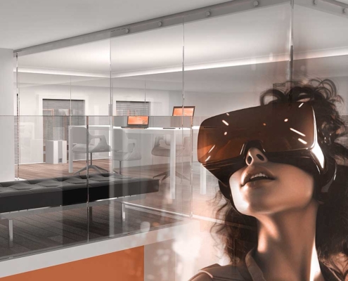 Visualizzazione di ambiente di realtà virtuale immersivo per esperienze digitali aziendali